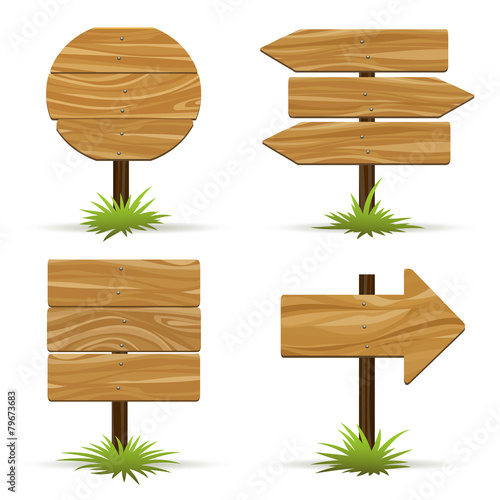 Vector wooden signs
