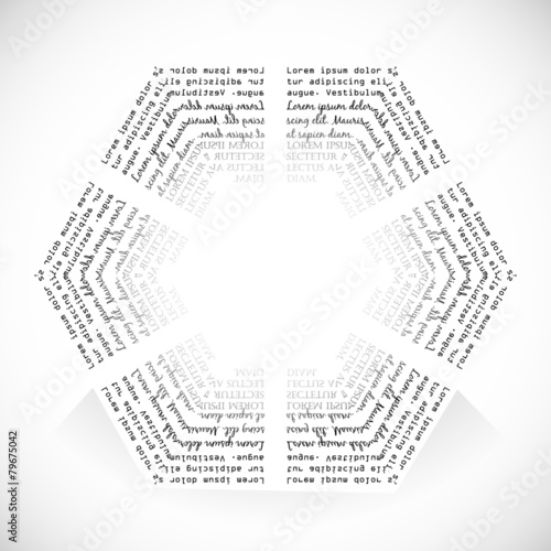 hexagon of fonts with empty space for text icon logo preset