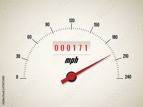 Speedometer on white background