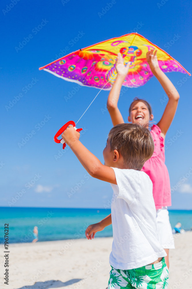 Kids with kite.