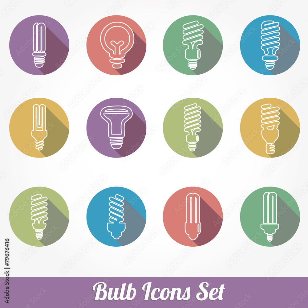 Light bulbs. Bulb icon set Light bulbs. Bulb icon set