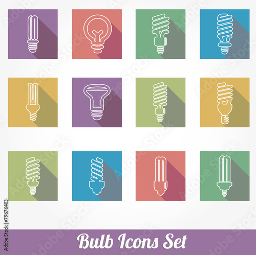 Light bulbs. Bulb icon set