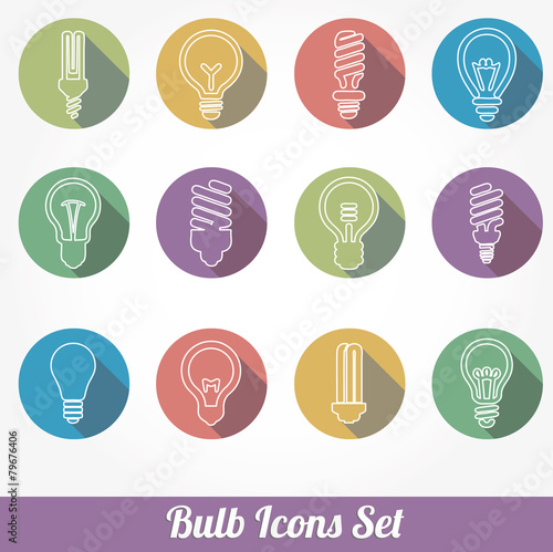 Light bulbs. Bulb icon set