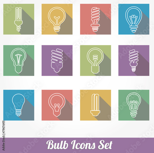 Light bulbs. Bulb icon set