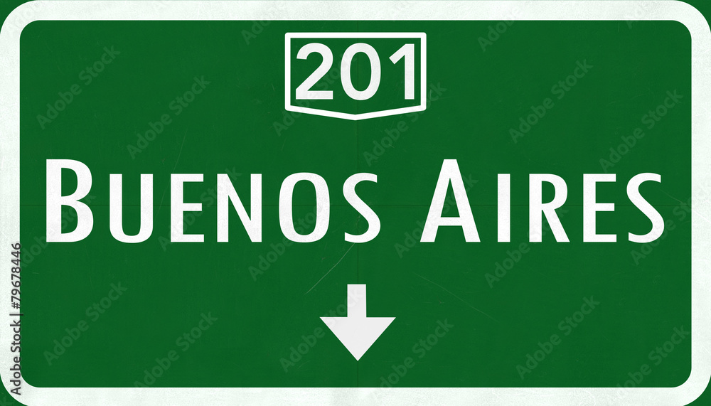 Buenos Aires Argentina Highway Road Sign