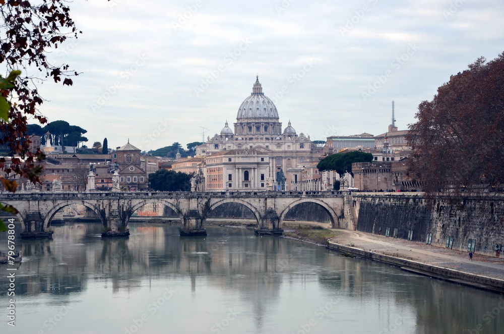 Rome, Italy. View on Ponte Sant'Angelo