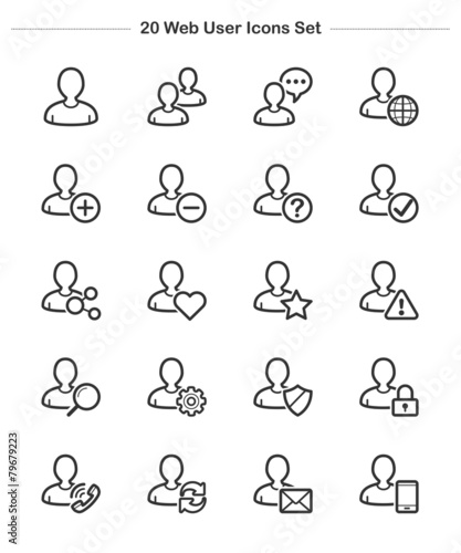 Line icon - User website, Bold