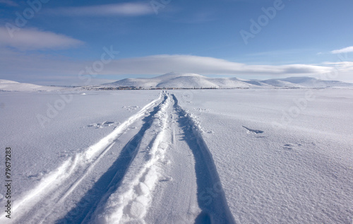 Ski trail to the northern city of Chukotka.
