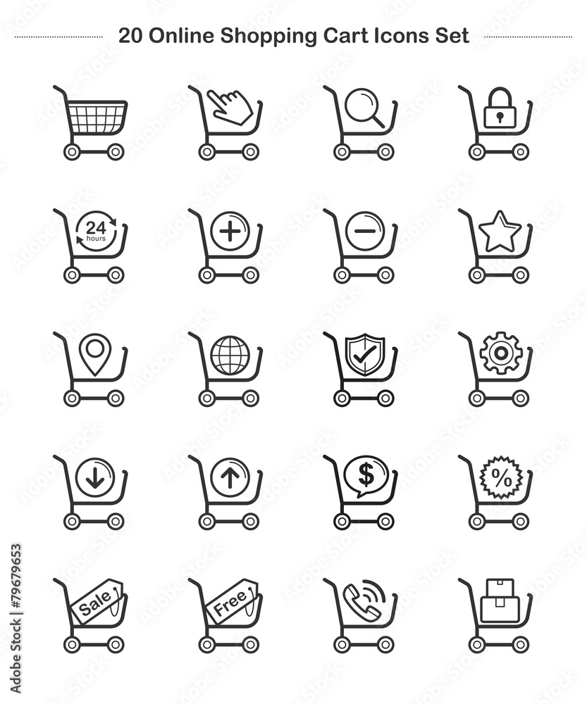Line icon - Shopping Cart, Bold