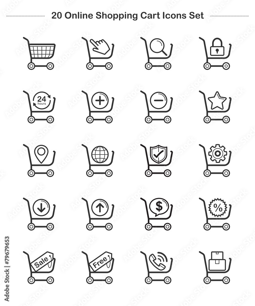 Line icon - Shopping Cart, Bold Line icon - Shopping Cart, Bold