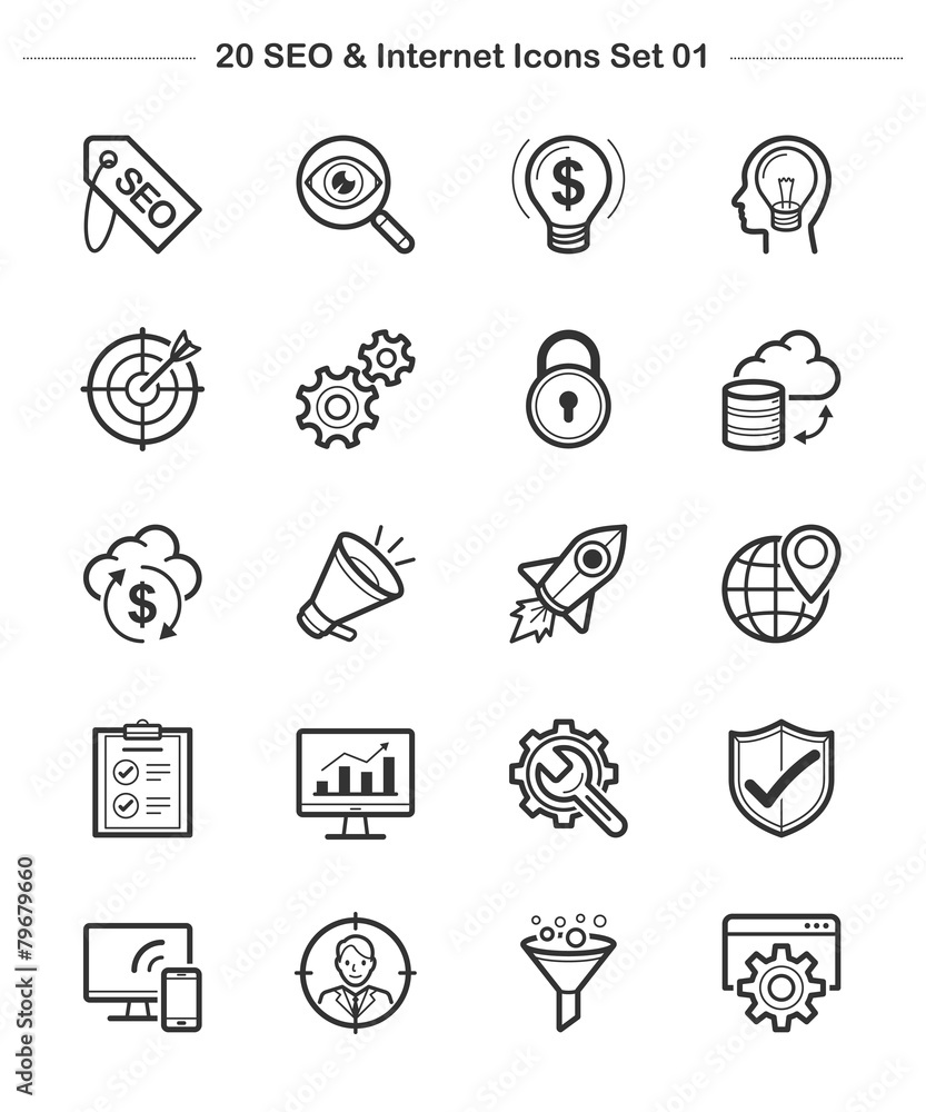 Fototapeta premium Line icon - SEO & Internet set 1, Bold