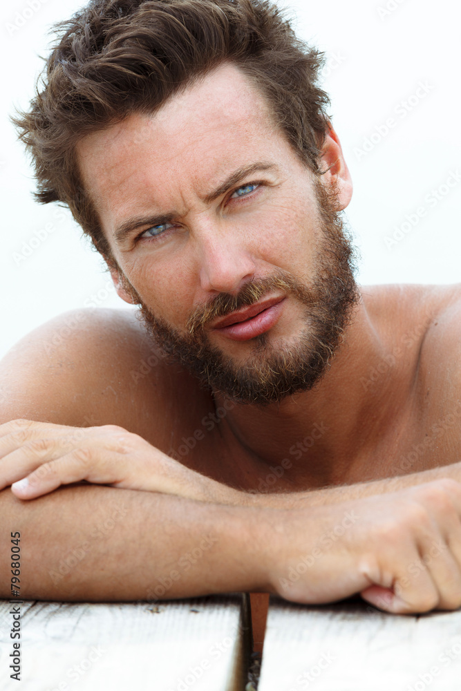 Obraz premium Portrait of Confident Seductive Handsome Man