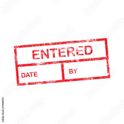 entered red grunge rubber stamp vector illustration.