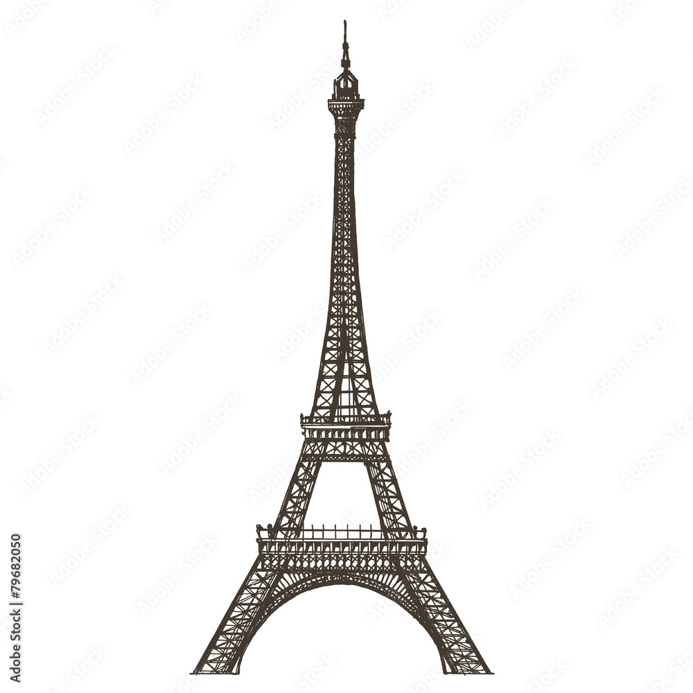 Eiffel tower vector logo design template. Paris or France icon.