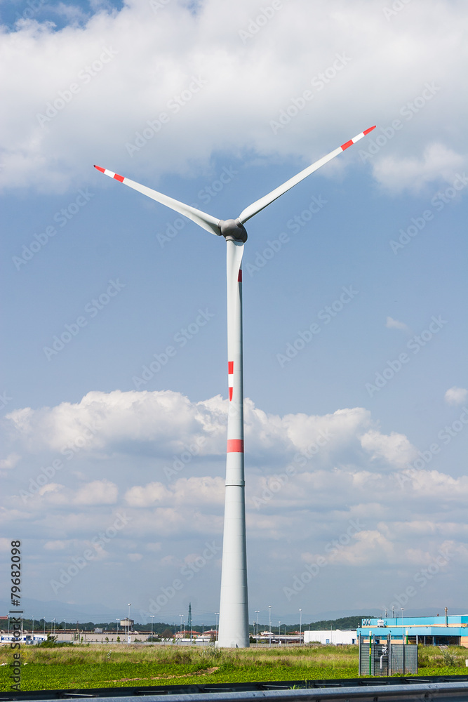 White Wind Turbine