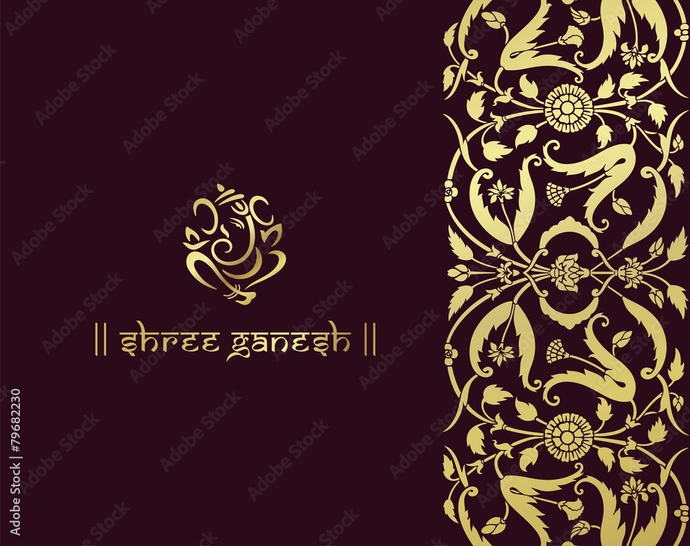 Ganesha, Hindu wedding card, royal Rajasthan, India Ganesha, Hindu wedding card, royal Rajasthan, India