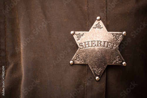 Close up of sheriff badge