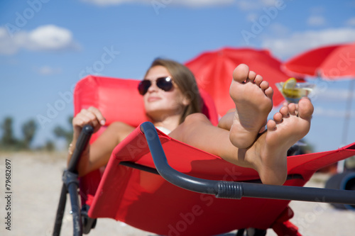 Young woman relaxing at the resort