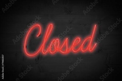 Composite image of closed sign
