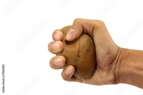 Photography hand holding stone
