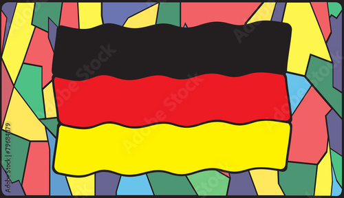 German Flag On Stained Glass