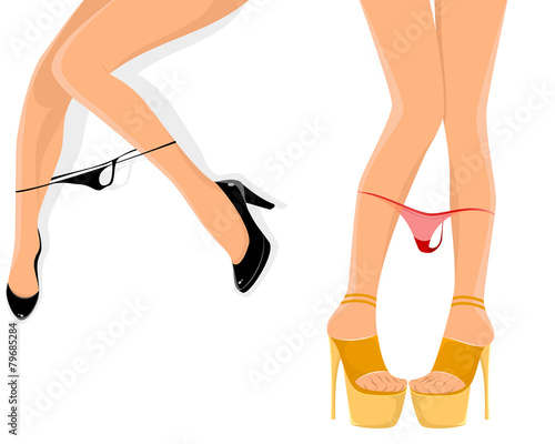 Girls with dropped down panties