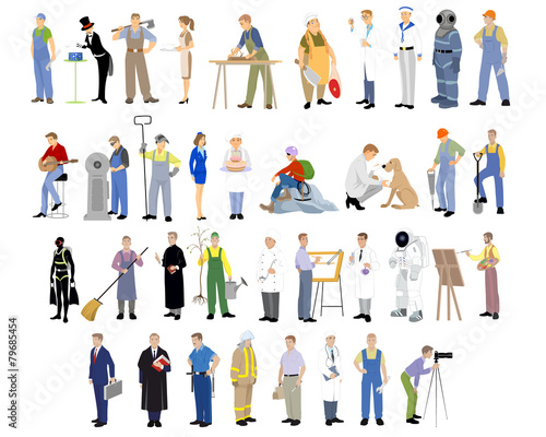 Different professions set