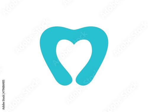 dental heart logo icon template 2b
