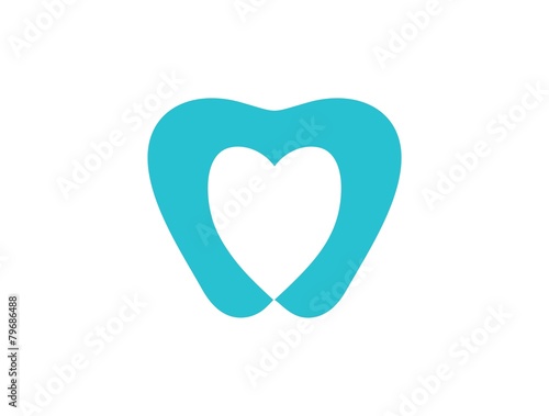 dental heart logo icon template 2