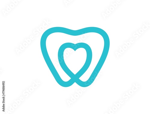 dental heart logo icon template 1