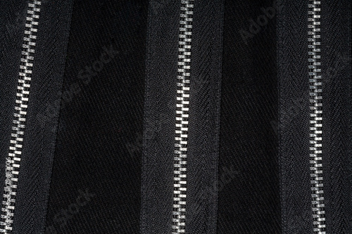 Zippers on fabric