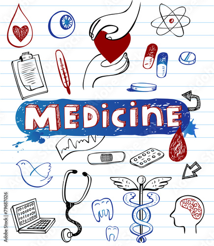 Doodle hospital icons