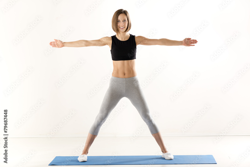 Girl Exercise With Outstretched Arms Girl Exercise With Outstretched Arms