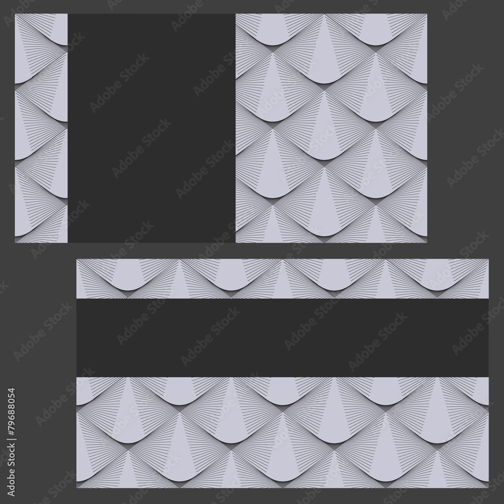 Obraz premium Gray cards, black lines.