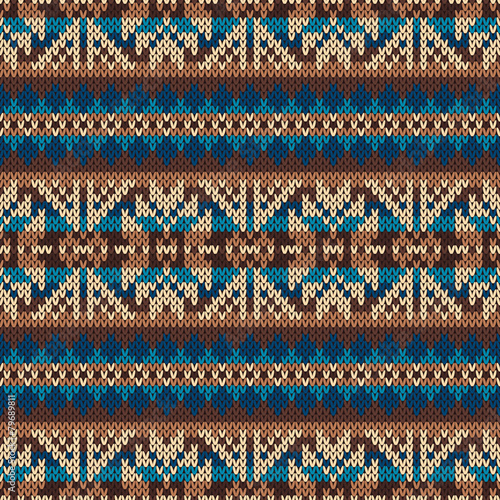 Traditional Fair Isle Pattern. Seamless Knitting Ornament