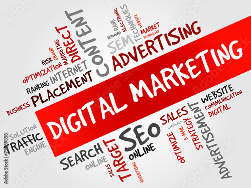 Digital Marketing word cloud, business concept