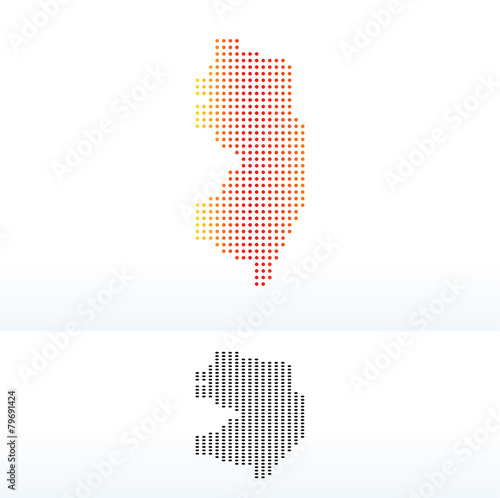 Map of USA New Jersey State with Dot Pattern