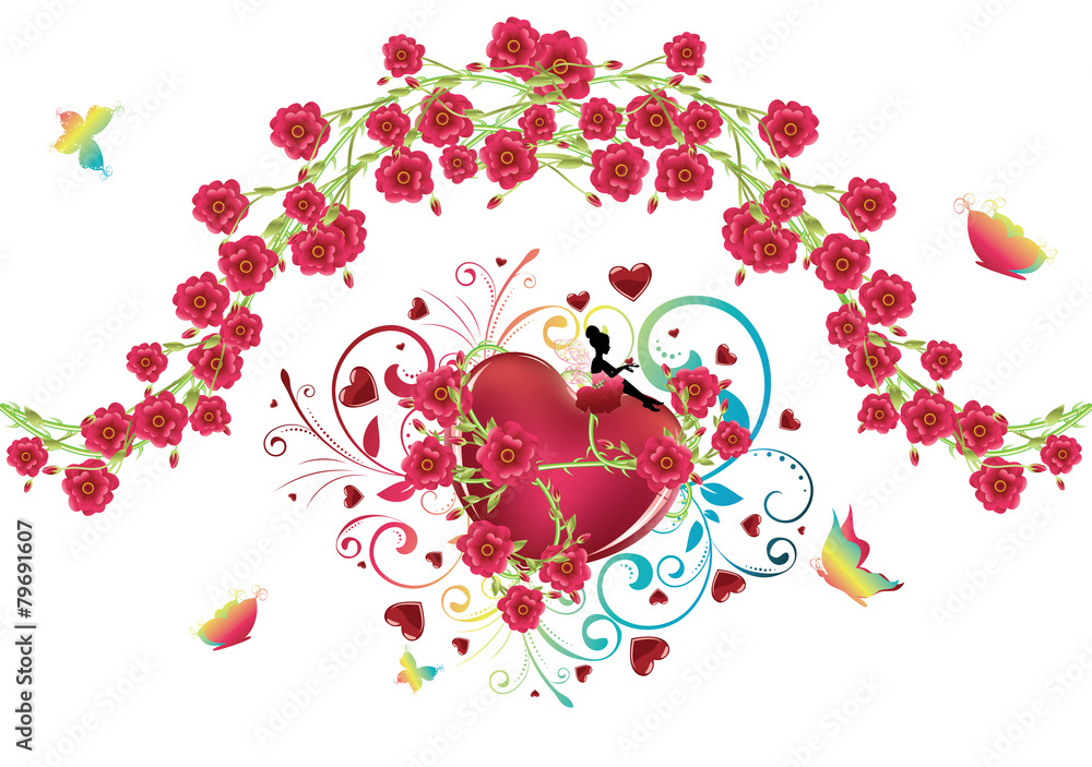 Obraz premium Heart with Roses