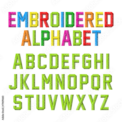 Embroidered alphabet