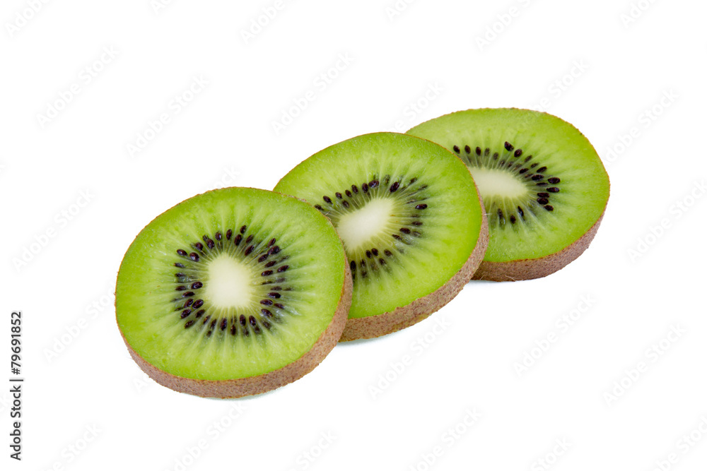 Kiwi slices isolated on a white background Kiwi slices isolated on a white background