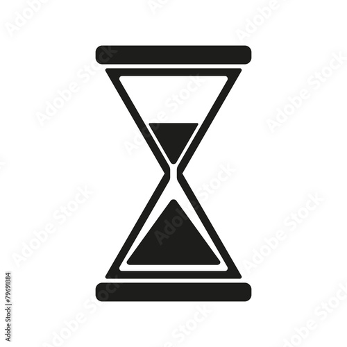 The hourglass icon. Clock symbol. Flat