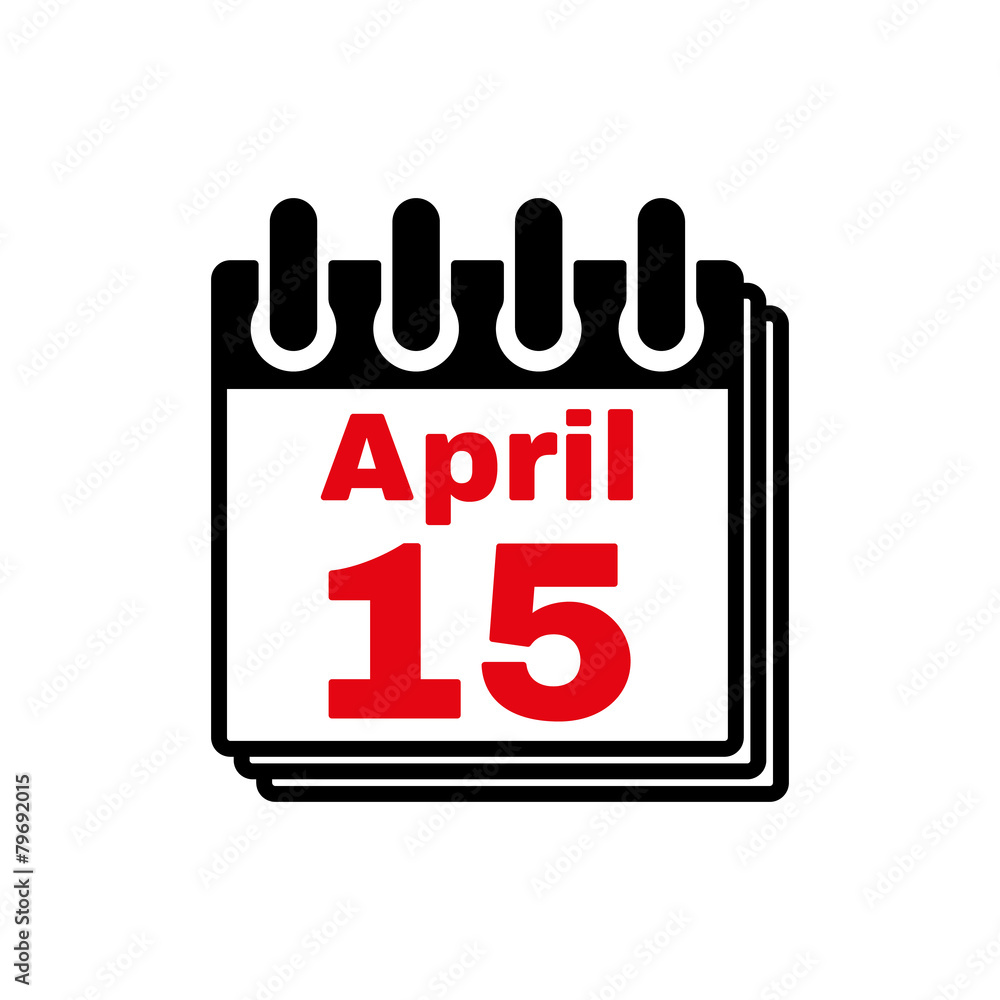 The Calendar 15 april icon. Tax day The Calendar 15 april icon. Tax day