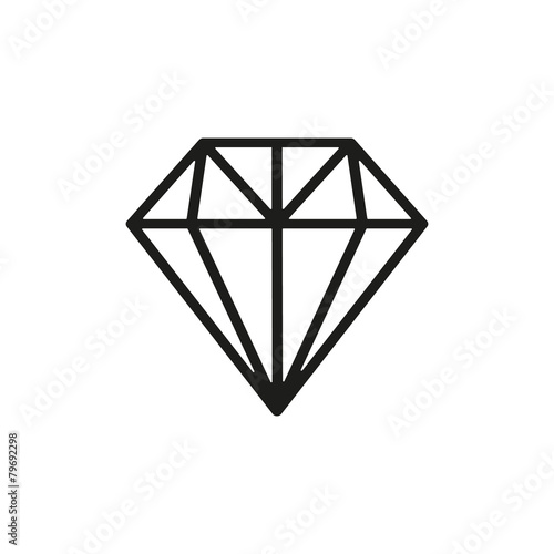 The diamond icon. Jewel symbol. Flat