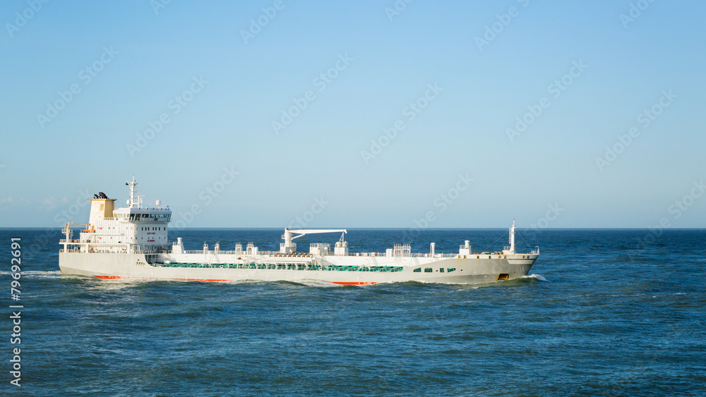 Cargo Ship in Open Sea