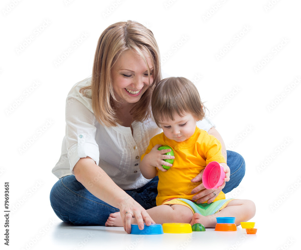 child and mother playing with toys child and mother playing with toys