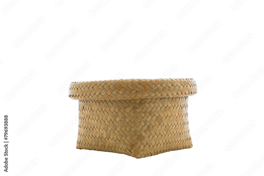 basket made from bamboo on a white background. basket made from bamboo on a white background.