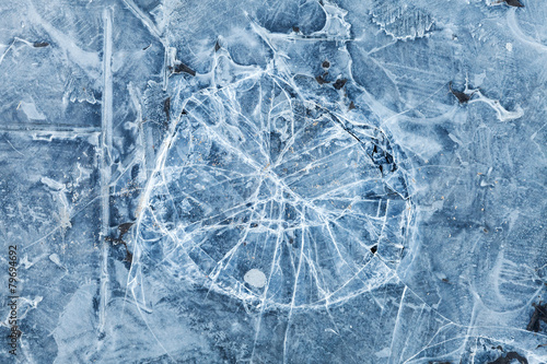 Blue toned macro background texture of broken ice