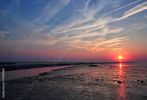 Sonnenuntergang Nordseeküste - Weltnaturerbe Watenmeer photo