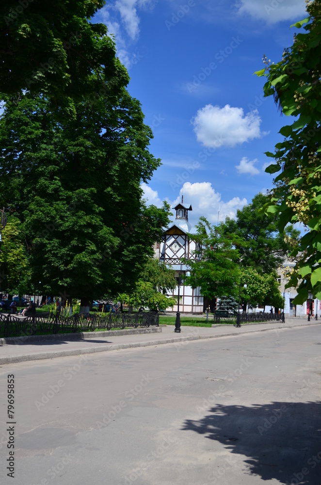Town hall at the little Ukrainan town
