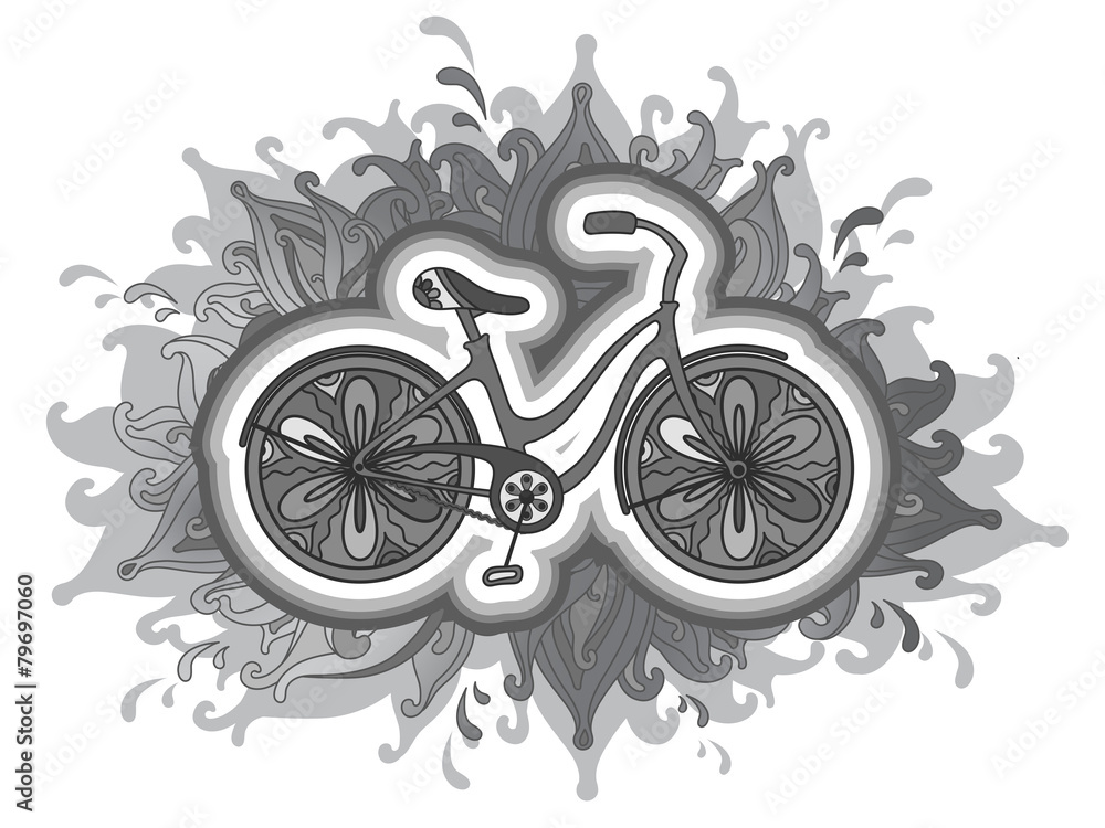 Obraz premium Vector decorative bicycle